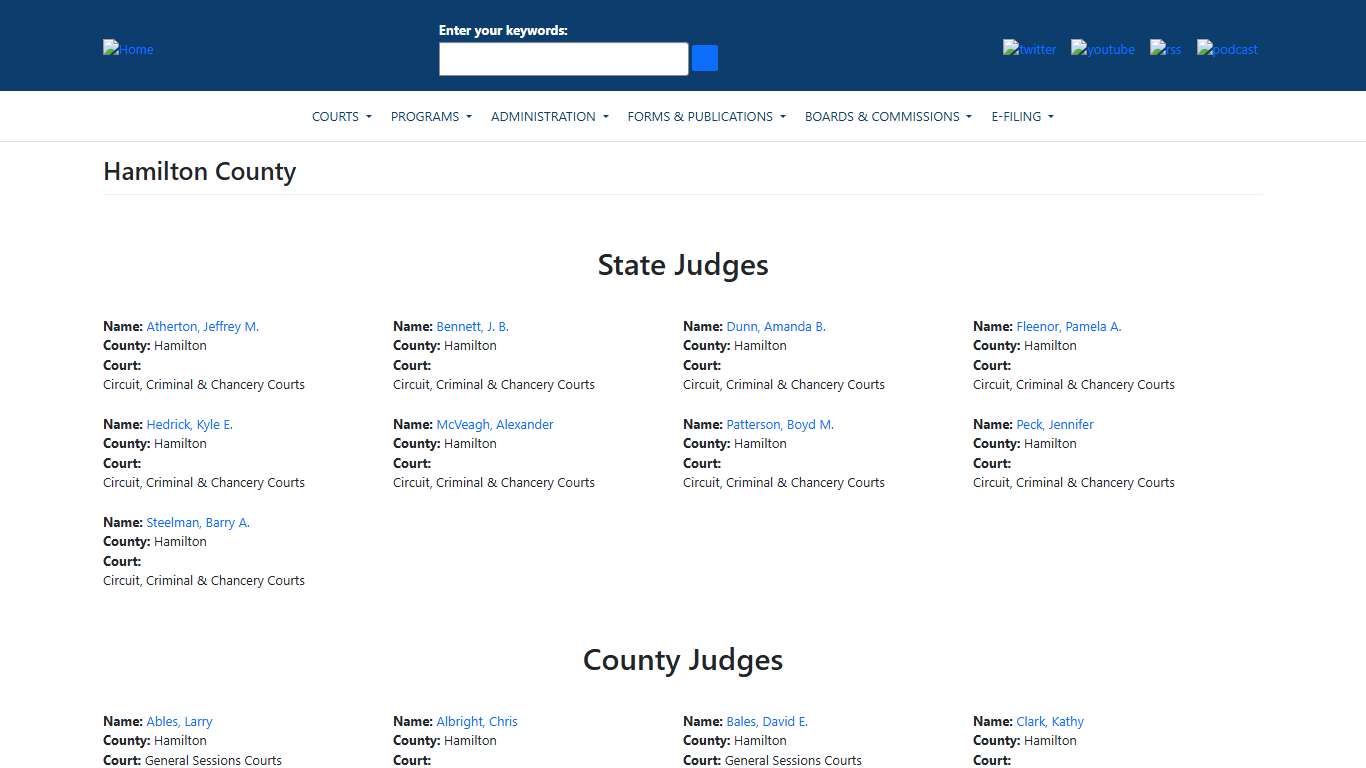 Hamilton County Tennessee Administrative Office of the Courts